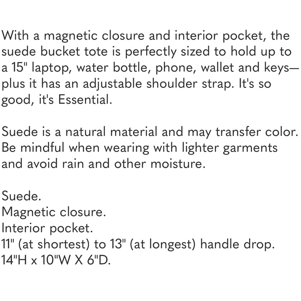 Madewell “The Essential” navy suede bucket bag deep indigo blue, gold buckle NEW - Picture 9 of 13